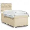 Image de vidaXL Sommier à lattes de lit avec matelas Crème 90x200 cm Tissu