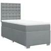 Image de vidaXL Sommier à lattes de lit avec matelas Gris clair 90x200 cm Tissu