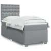 Image de vidaXL Sommier à lattes de lit avec matelas Gris clair 90x200 cm Tissu