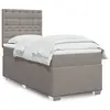 Image de vidaXL Sommier à lattes de lit avec matelas Taupe 90x200 cm Tissu