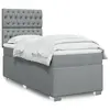 Image de vidaXL Sommier à lattes de lit avec matelas Gris clair 100x200cm Tissu