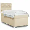 Image de vidaXL Sommier à lattes de lit avec matelas Crème 100x200 cm Tissu