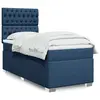 Image de vidaXL Sommier à lattes de lit avec matelas Bleu 100x200 cm Tissu