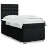 Image de vidaXL Sommier à lattes de lit avec matelas Noir 100x200 cm Tissu