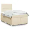 Image de vidaXL Sommier à lattes de lit avec matelas Crème 120x200 cm Tissu