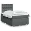 Image de vidaXL Sommier à lattes de lit avec matelas Gris foncé 120x200cm Tissu
