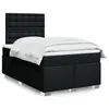 Image de vidaXL Sommier à lattes de lit avec matelas Noir 120x200 cm Tissu