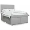 Image de vidaXL Sommier à lattes de lit avec matelas Gris clair 140x190cm Tissu