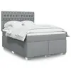 Image de vidaXL Sommier à lattes de lit avec matelas Gris clair 140x190cm Tissu