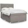 Image de vidaXL Sommier à lattes de lit avec matelas Taupe 140x190 cm Tissu