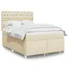 Image de vidaXL Sommier à lattes de lit avec matelas Crème 140x190 cm Tissu