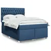 Image de vidaXL Sommier à lattes de lit avec matelas Bleu 140x190 cm Tissu