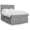 Image de vidaXL Sommier à lattes de lit avec matelas Gris clair 140x190cm Tissu