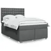 Image de vidaXL Sommier à lattes de lit avec matelas Gris foncé 140x190cm Tissu