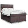 Image de vidaXL Sommier à lattes de lit avec matelas Marron foncé 140x190 cm