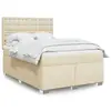 Image de vidaXL Sommier à lattes de lit avec matelas Crème 140x190 cm Tissu