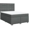 Image de vidaXL Sommier à lattes de lit avec matelas Gris foncé 140x200cm Tissu
