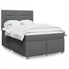 Image de vidaXL Sommier à lattes de lit avec matelas Gris foncé 140x200cm Tissu