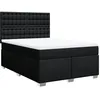 Image de vidaXL Sommier à lattes de lit avec matelas Noir 140x200 cm Tissu