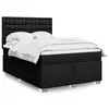 Image de vidaXL Sommier à lattes de lit avec matelas Noir 140x200 cm Tissu