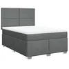 Image de vidaXL Sommier à lattes de lit avec matelas Gris foncé 160x200cm Tissu