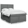 Image de vidaXL Sommier à lattes de lit avec matelas Gris foncé 160x200cm Tissu