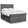 Image de vidaXL Sommier à lattes de lit avec matelas Gris foncé 160x200cm Tissu