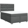 Image de vidaXL Sommier à lattes de lit avec matelas Gris foncé 160x200cm Tissu