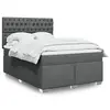 Image de vidaXL Sommier à lattes de lit avec matelas Gris foncé 160x200cm Tissu