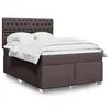 Image de vidaXL Sommier à lattes de lit avec matelas Marron foncé 160x200 cm