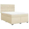Image de vidaXL Sommier à lattes de lit avec matelas Crème 160x200 cm Tissu
