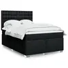 Image de vidaXL Sommier à lattes de lit avec matelas Noir 160x200 cm Tissu