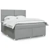 Image de vidaXL Sommier à lattes de lit avec matelas Gris clair 180x200cm Tissu