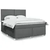 Image de vidaXL Sommier à lattes de lit avec matelas Gris foncé 180x200cm Tissu