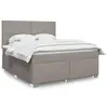 Image de vidaXL Sommier à lattes de lit avec matelas Taupe 180x200 cm Tissu