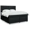 Image de vidaXL Sommier à lattes de lit avec matelas Noir 180x200 cm Tissu