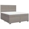 Image de vidaXL Sommier à lattes de lit avec matelas Taupe 180x200 cm Tissu