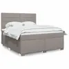 Image de vidaXL Sommier à lattes de lit avec matelas Taupe 180x200 cm Tissu