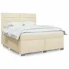 Image de vidaXL Sommier à lattes de lit avec matelas Crème 180x200 cm Tissu