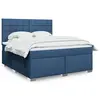 Image de vidaXL Sommier à lattes de lit avec matelas Bleu 180x200 cm Tissu