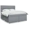 Image de vidaXL Sommier à lattes de lit avec matelas Gris clair 180x200cm Tissu