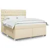 Image de vidaXL Sommier à lattes de lit avec matelas Crème 180x200 cm Tissu