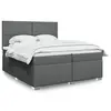 Image de vidaXL Sommier à lattes de lit avec matelas Gris foncé 200x200cm Tissu