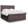 Image de vidaXL Sommier à lattes de lit avec matelas Marron foncé 200x200 cm