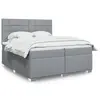 Image de vidaXL Sommier à lattes de lit avec matelas Gris clair 200x200cm Tissu