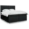 Image de vidaXL Sommier à lattes de lit avec matelas Noir 200x200 cm Tissu