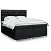 Image de vidaXL Sommier à lattes de lit avec matelas Noir 200x200 cm Tissu