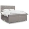 Image de vidaXL Sommier à lattes de lit avec matelas Taupe 200x200 cm Tissu