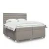 Image de vidaXL Sommier à lattes de lit avec matelas Taupe 200x200 cm Tissu