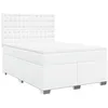 Image de vidaXL Sommier à lattes de lit avec matelas Blanc 140x200cm Similicuir